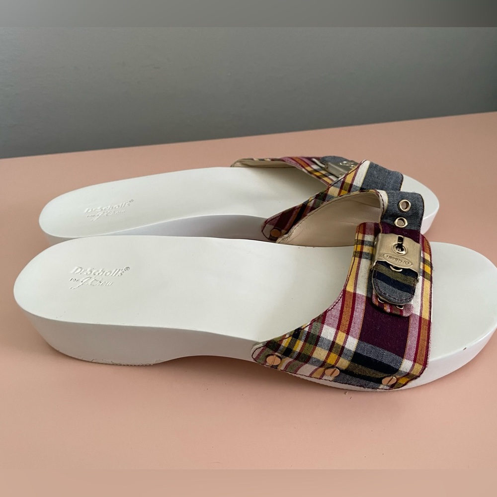 Rare J.Crew x Dr. Scholl’s Madras Plaid Sandals Limited Edition Size 9